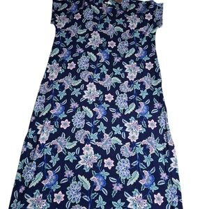 J. Jill Blue and Pink Floral Casual Dress